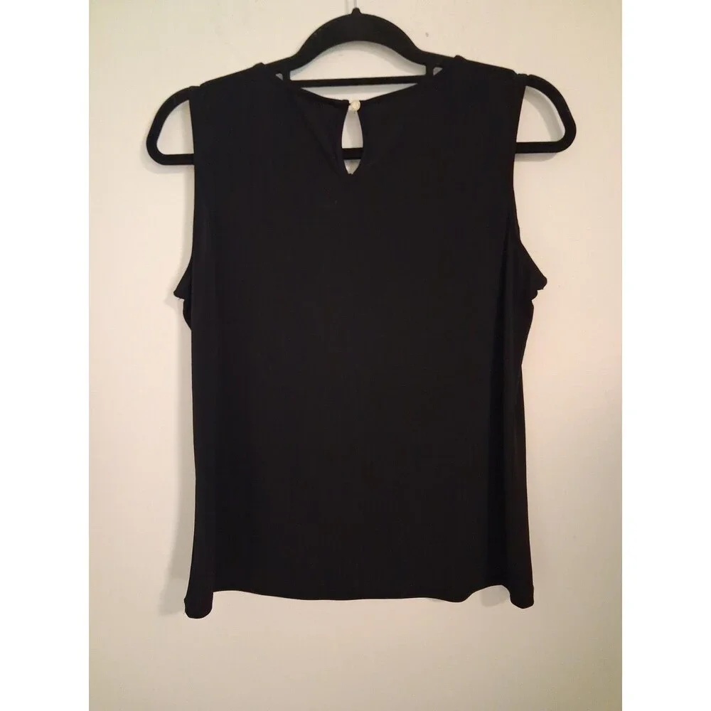 Carmen Marc Valvo Black Chain Tank Top Medium Taylor Swift Inspired Chic Mod - Picture 8 of 8